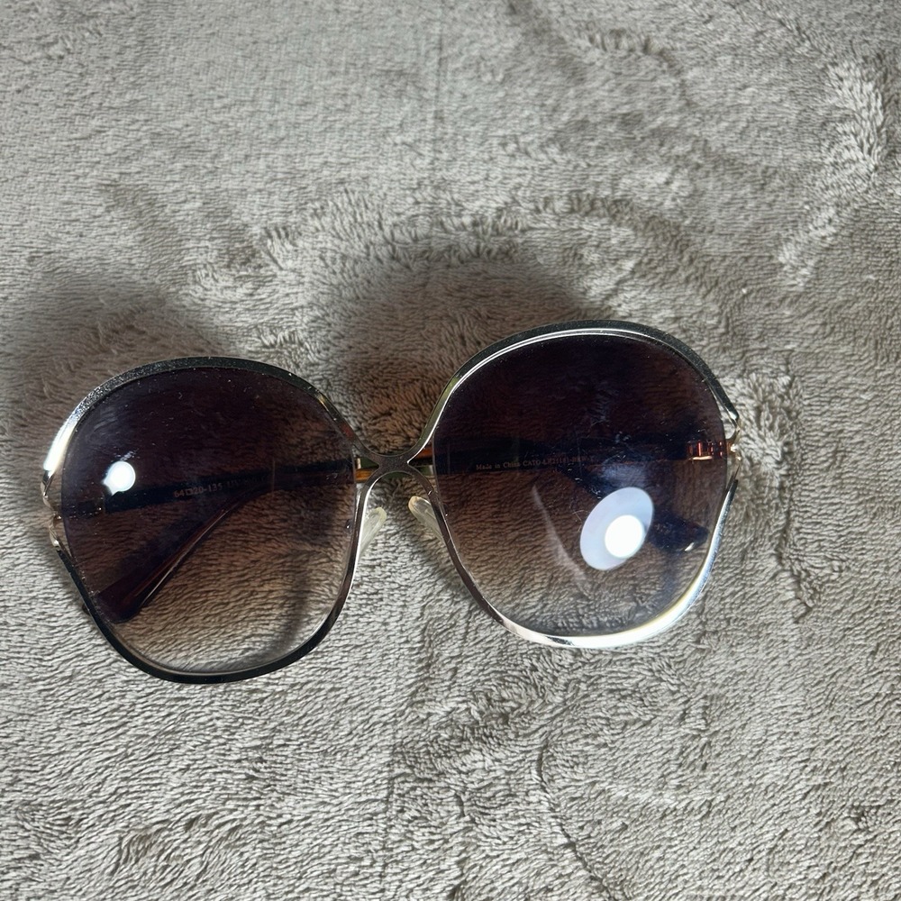 Cato Oversized Brown Gradient Sunglasses Women Gold Tone Fashion Shades - Picture 8 of 9